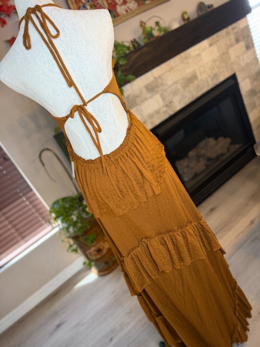 Free People Ruffle Halter Maxi Dress - NWT - S - Picture 5 of 7